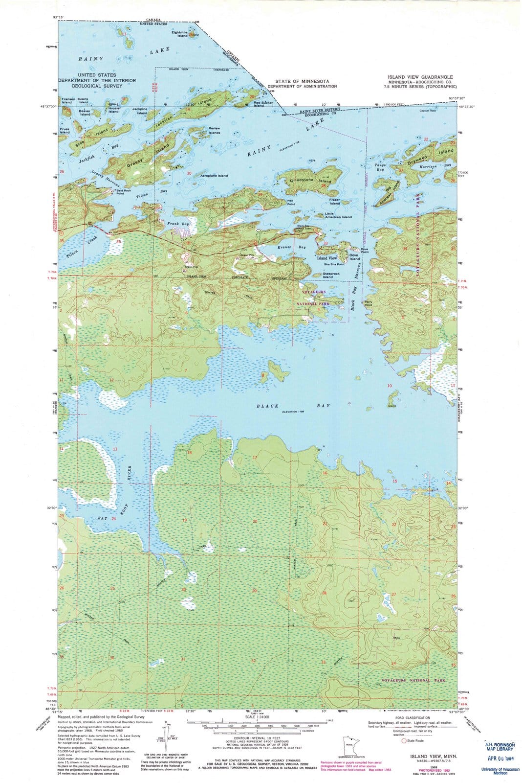 1969 Island View, MN - Minnesota - USGS Topographic Map