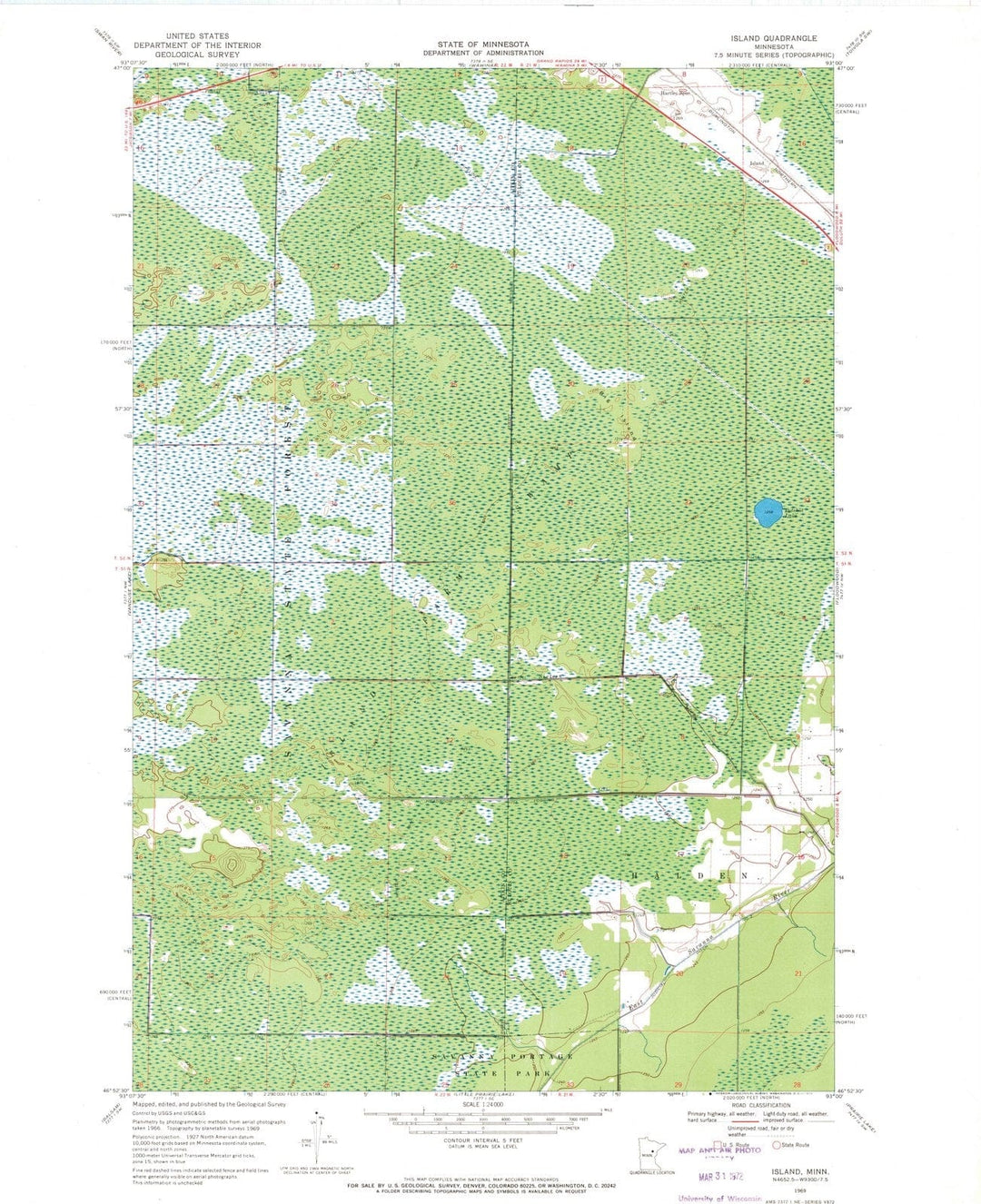 1969 Island, MN - Minnesota - USGS Topographic Map