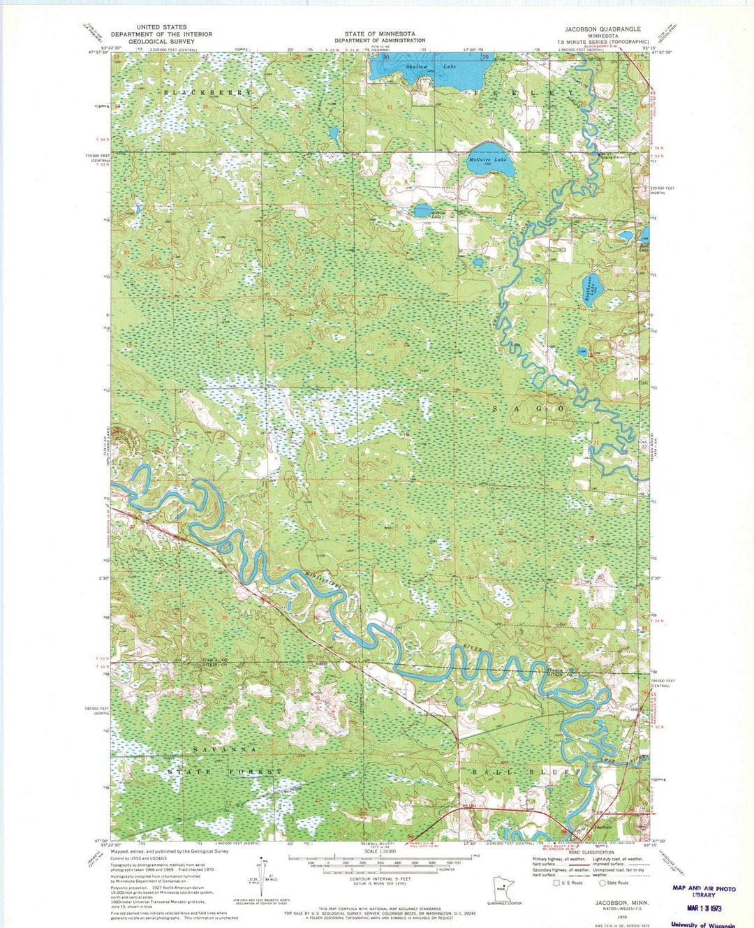 1970 Jacobson, MN - Minnesota - USGS Topographic Map