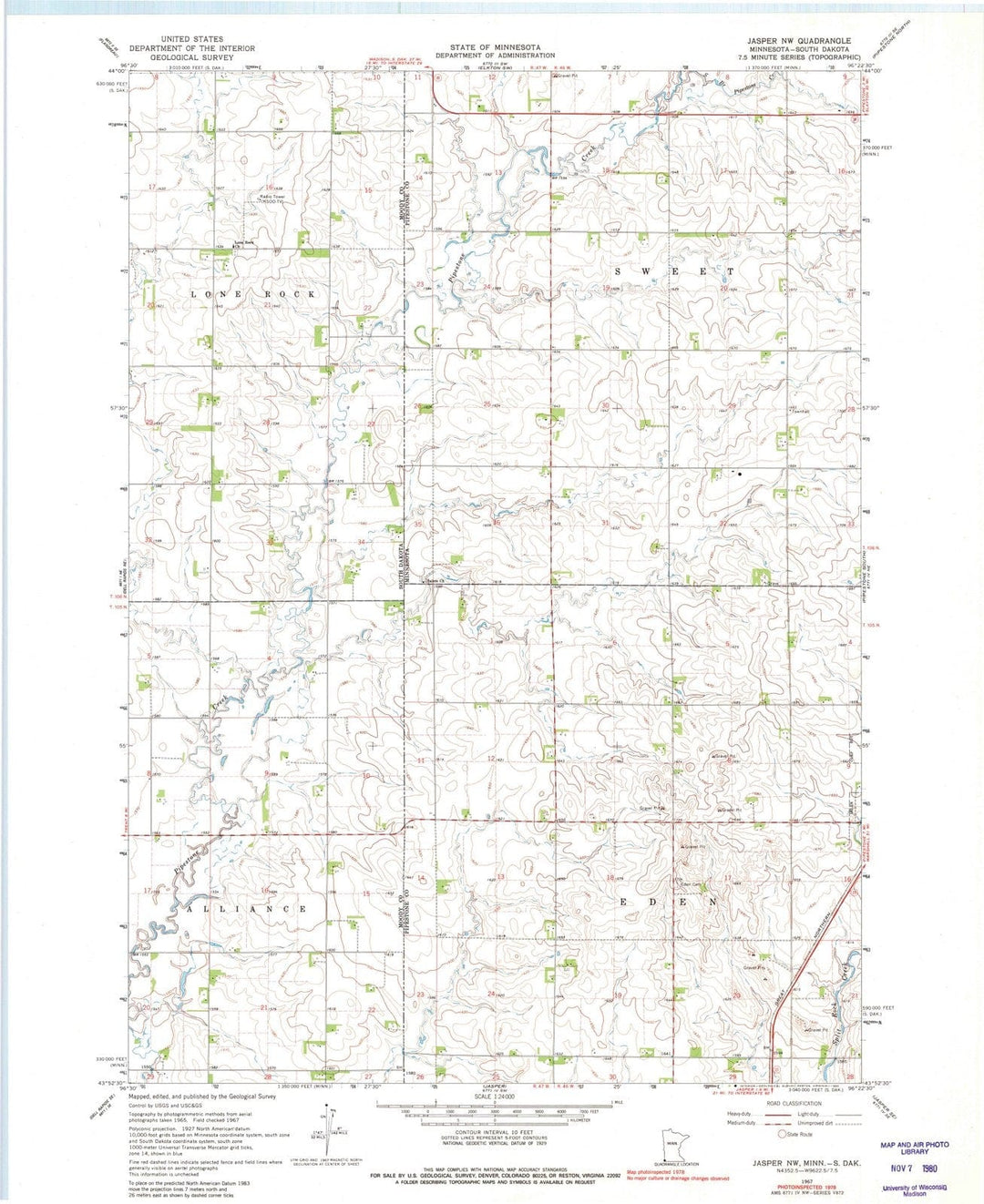 1967 Jasper, MN - Minnesota - USGS Topographic Map