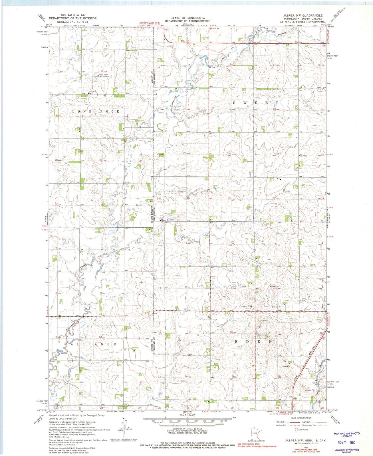 1967 Jasper, MN - Minnesota - USGS Topographic Map