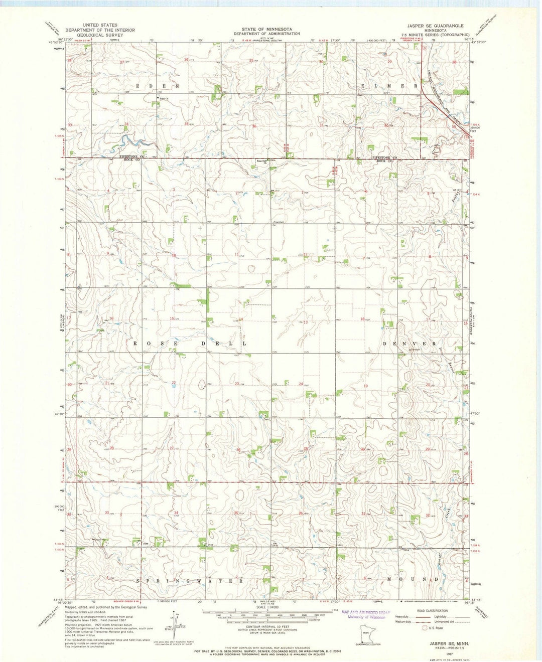 1967 Jasper, MN - Minnesota - USGS Topographic Map v2