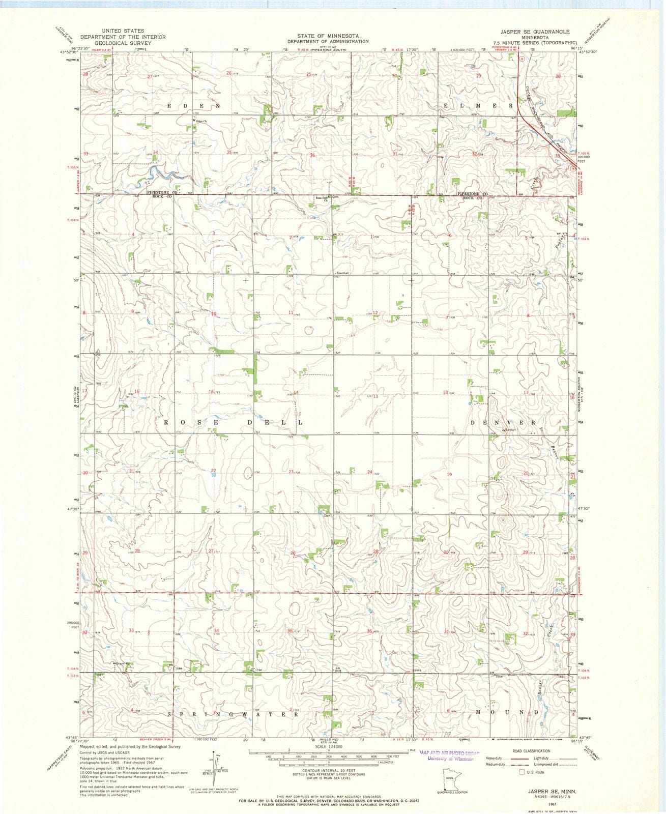 1967 Jasper, MN - Minnesota - USGS Topographic Map v2