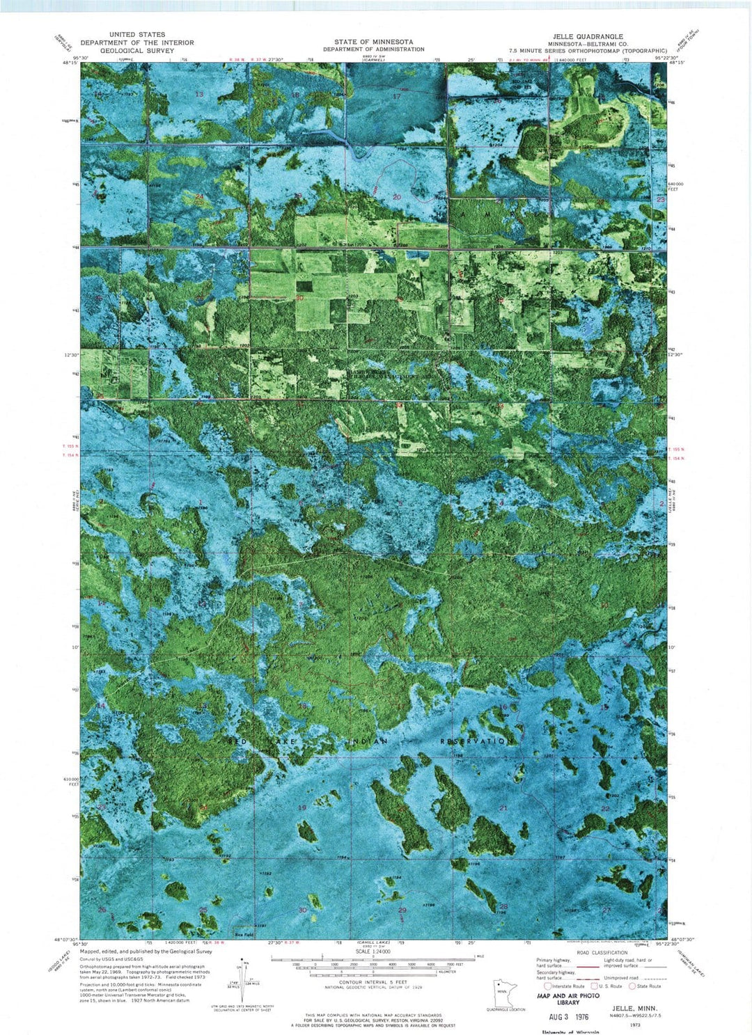 1973 Jelle, MN - Minnesota - USGS Topographic Map v2