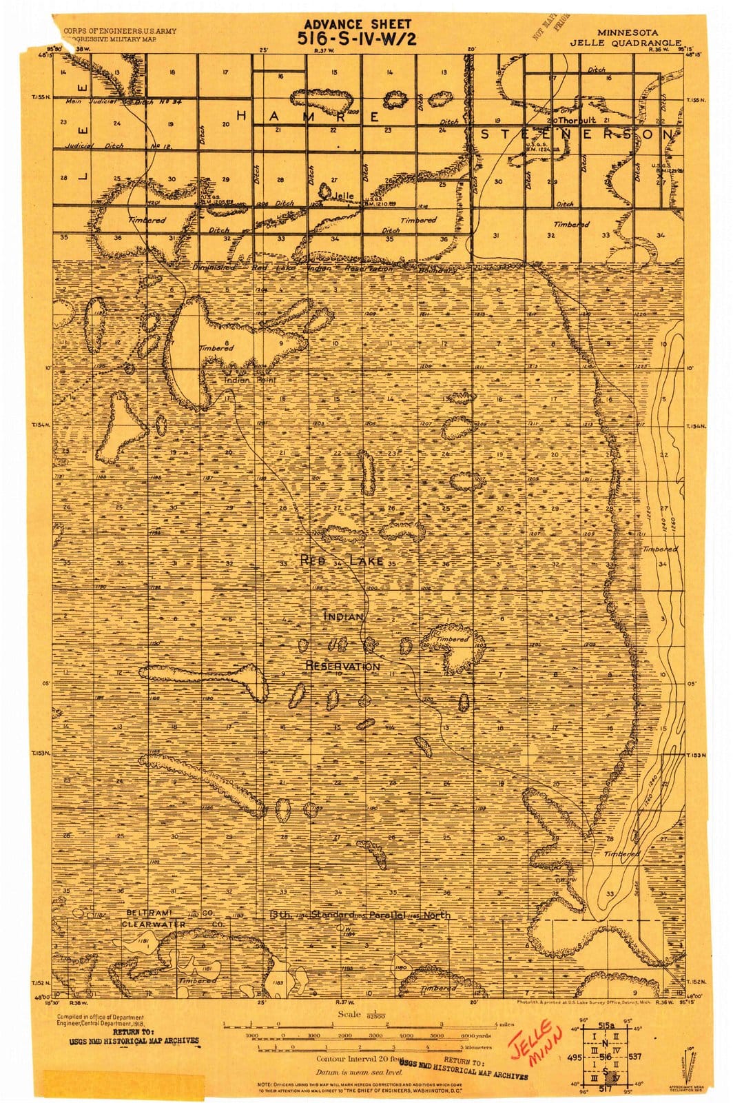 1918 Jelle, MN - Minnesota - USGS Topographic Map