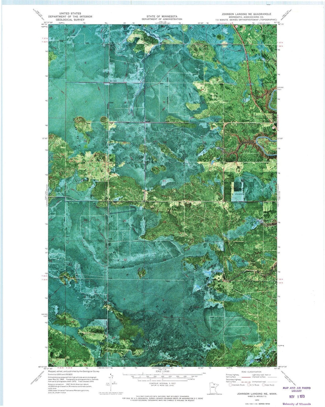 1970 Johnson Landing, MN - Minnesota - USGS Topographic Map