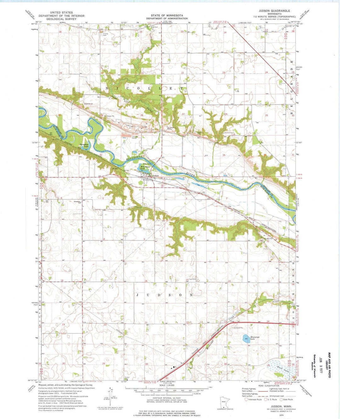 1974 Judson, MN - Minnesota - USGS Topographic Map