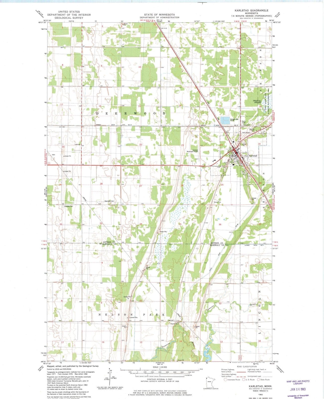 1982 Karlstad, MN - Minnesota - USGS Topographic Map v2