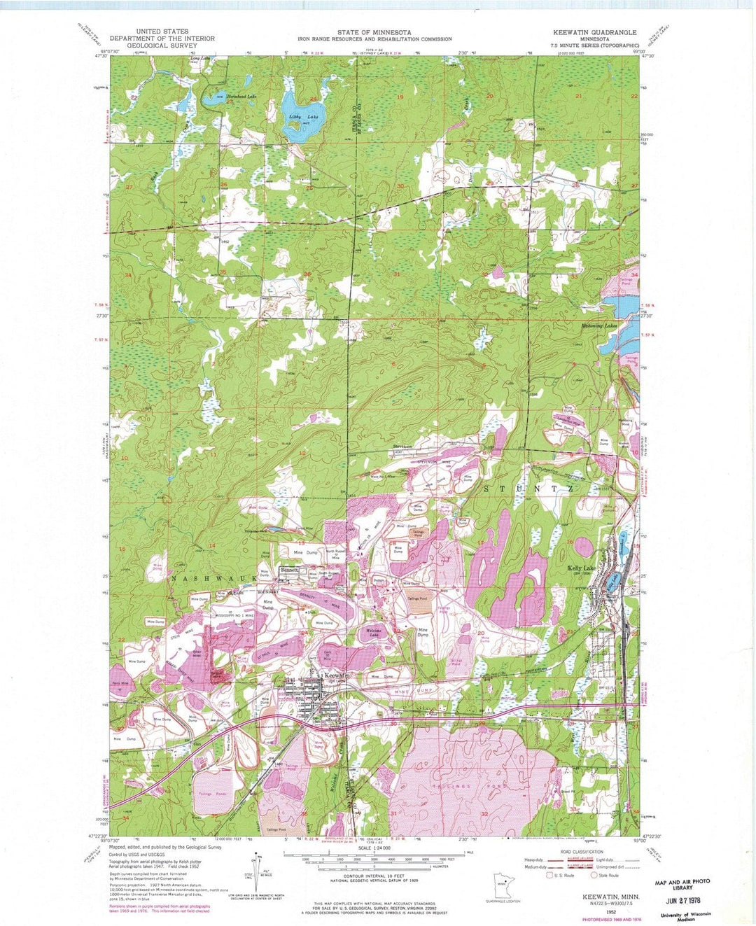 1952 Keewatin, MN - Minnesota - USGS Topographic Map