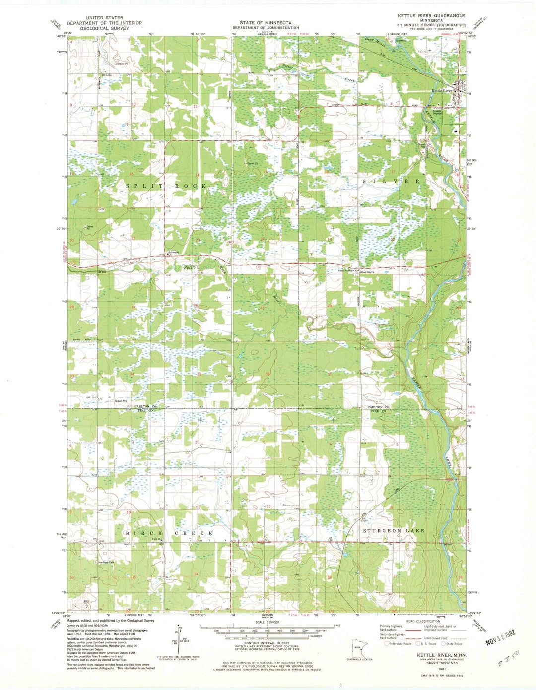 1981 Kettle River, MN - Minnesota - USGS Topographic Map