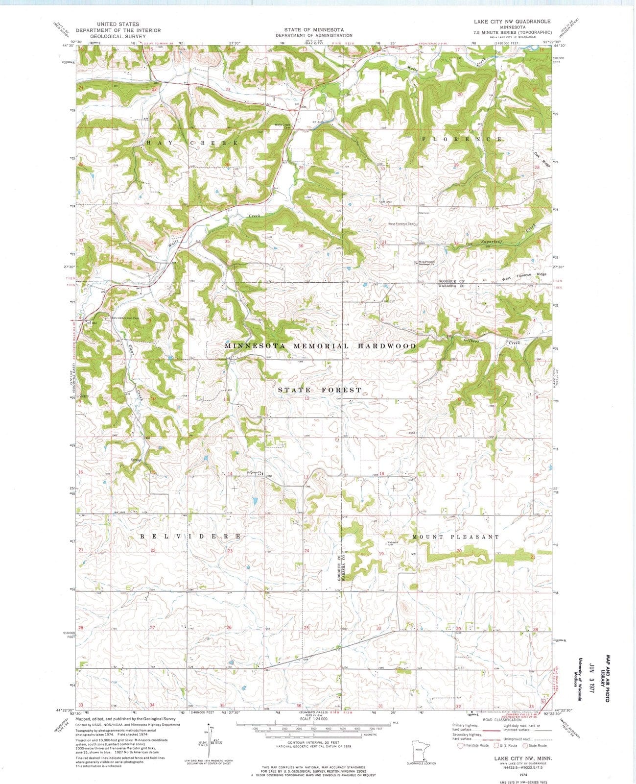 1974 Lake City, MN - Minnesota - USGS Topographic Map