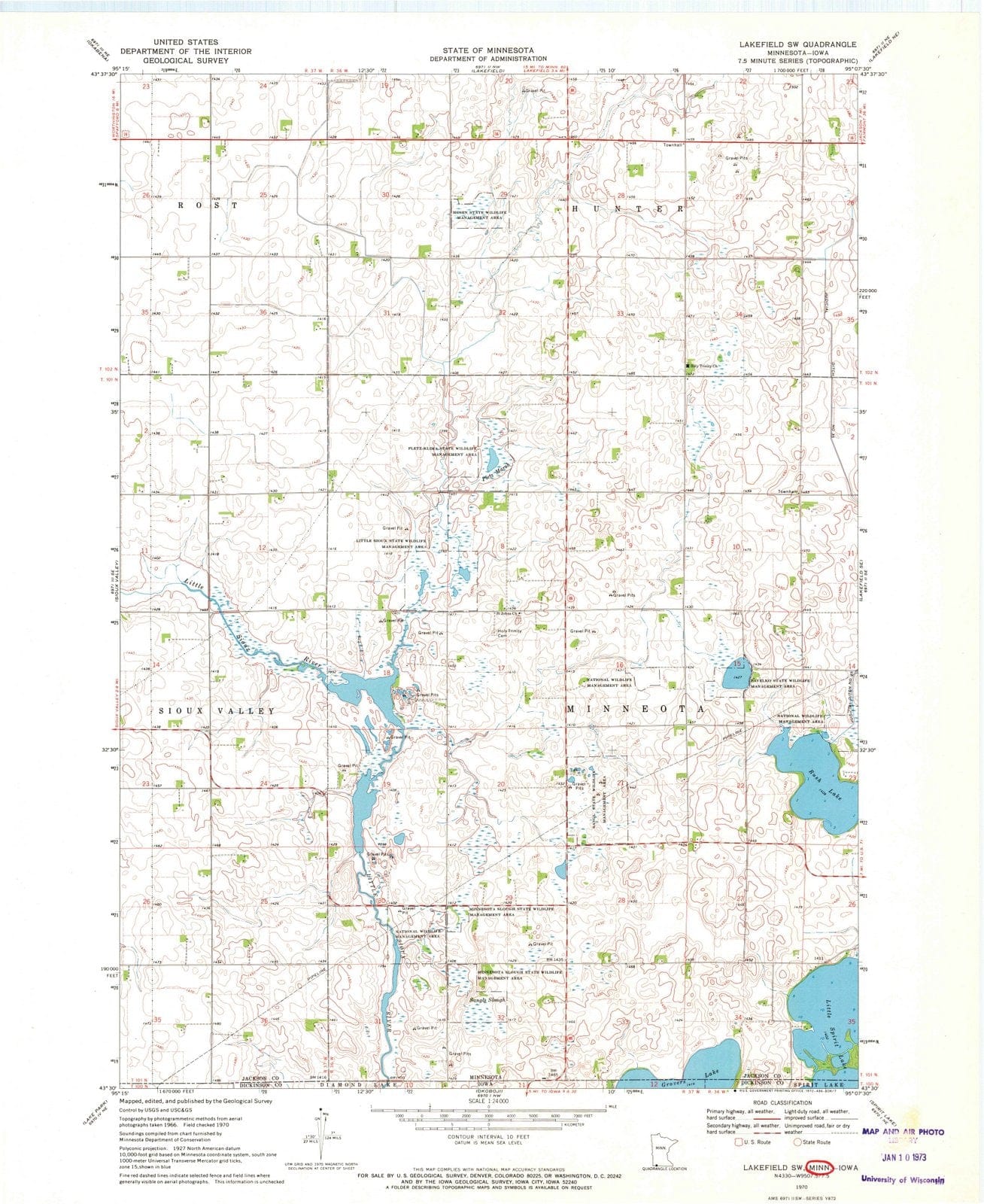 1970 Lakefield, MN - Minnesota - USGS Topographic Map v2