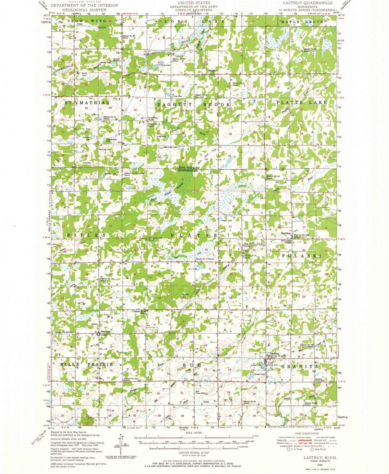 1948 Lastrup, MN - Minnesota - USGS Topographic Map