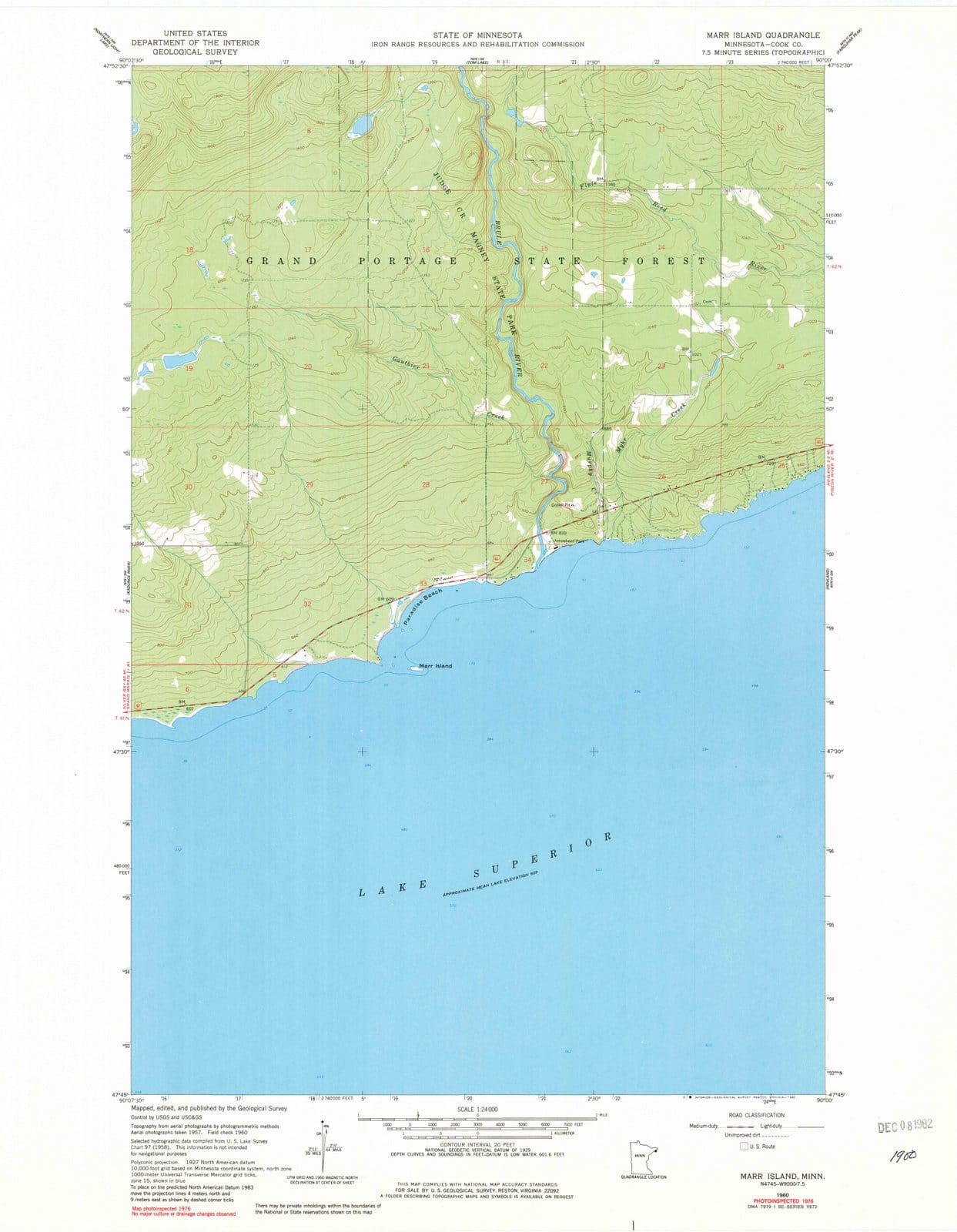 1960 MARR Island, MN - Minnesota - USGS Topographic Map