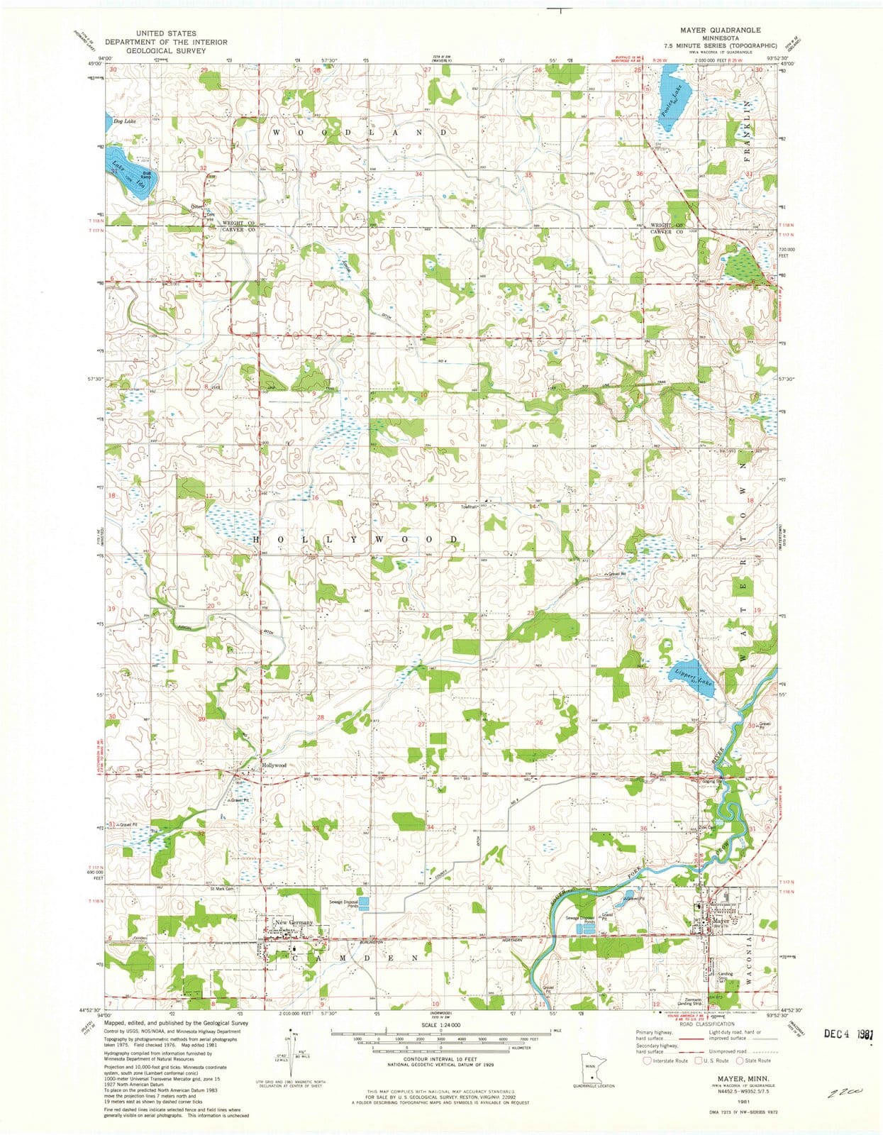 1981 Mayer, MN - Minnesota - USGS Topographic Map