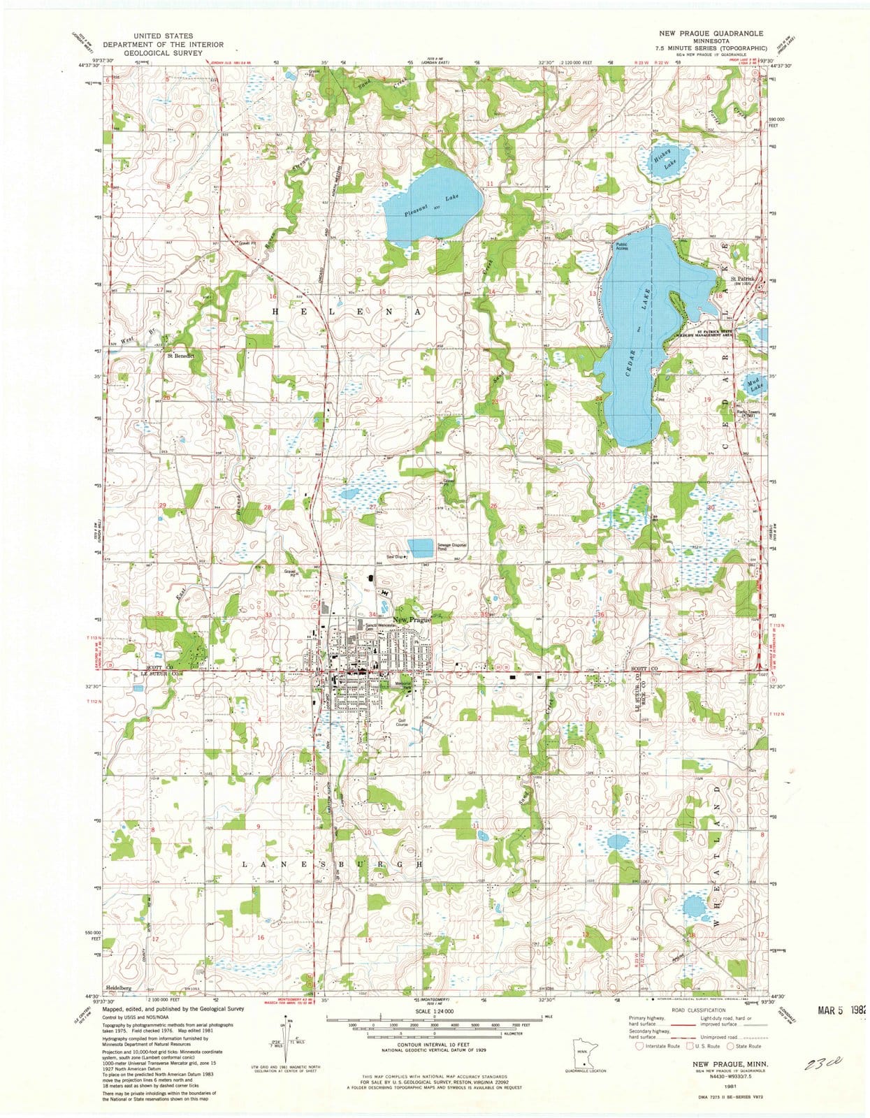 1981 New Prague, MN - Minnesota - USGS Topographic Map