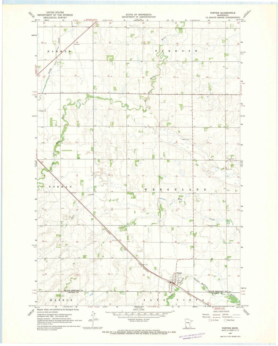 1967 Porter, MN - Minnesota - USGS Topographic Map v2