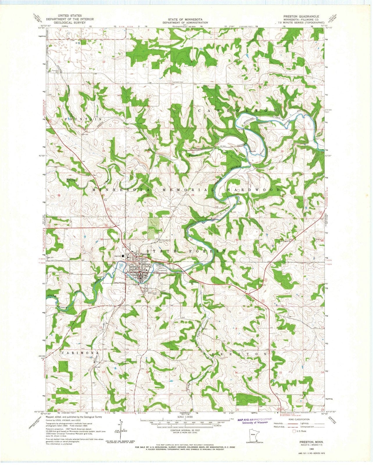 1965 Preston, MN - Minnesota - USGS Topographic Map