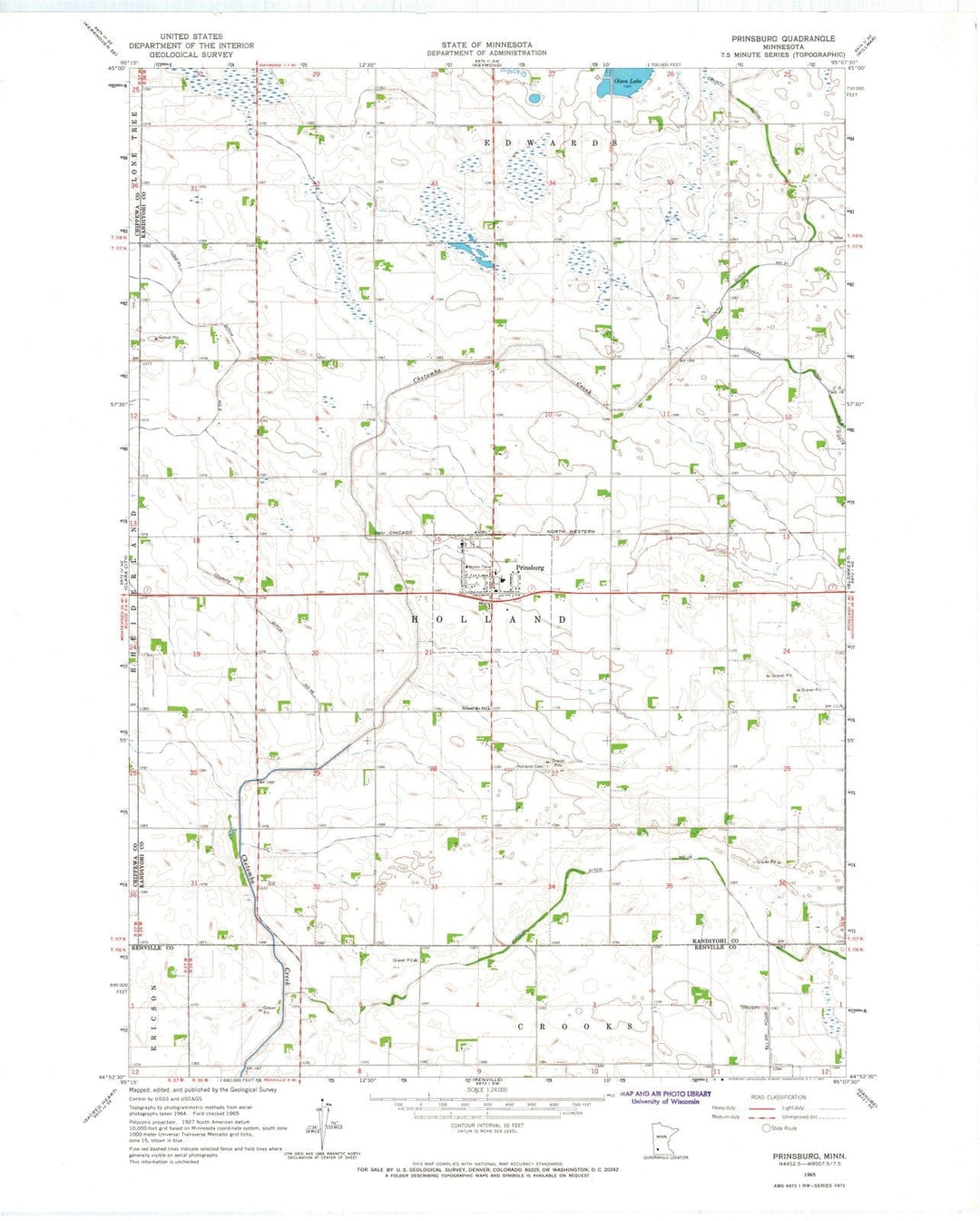 1965 Prinsburg, MN - Minnesota - USGS Topographic Map