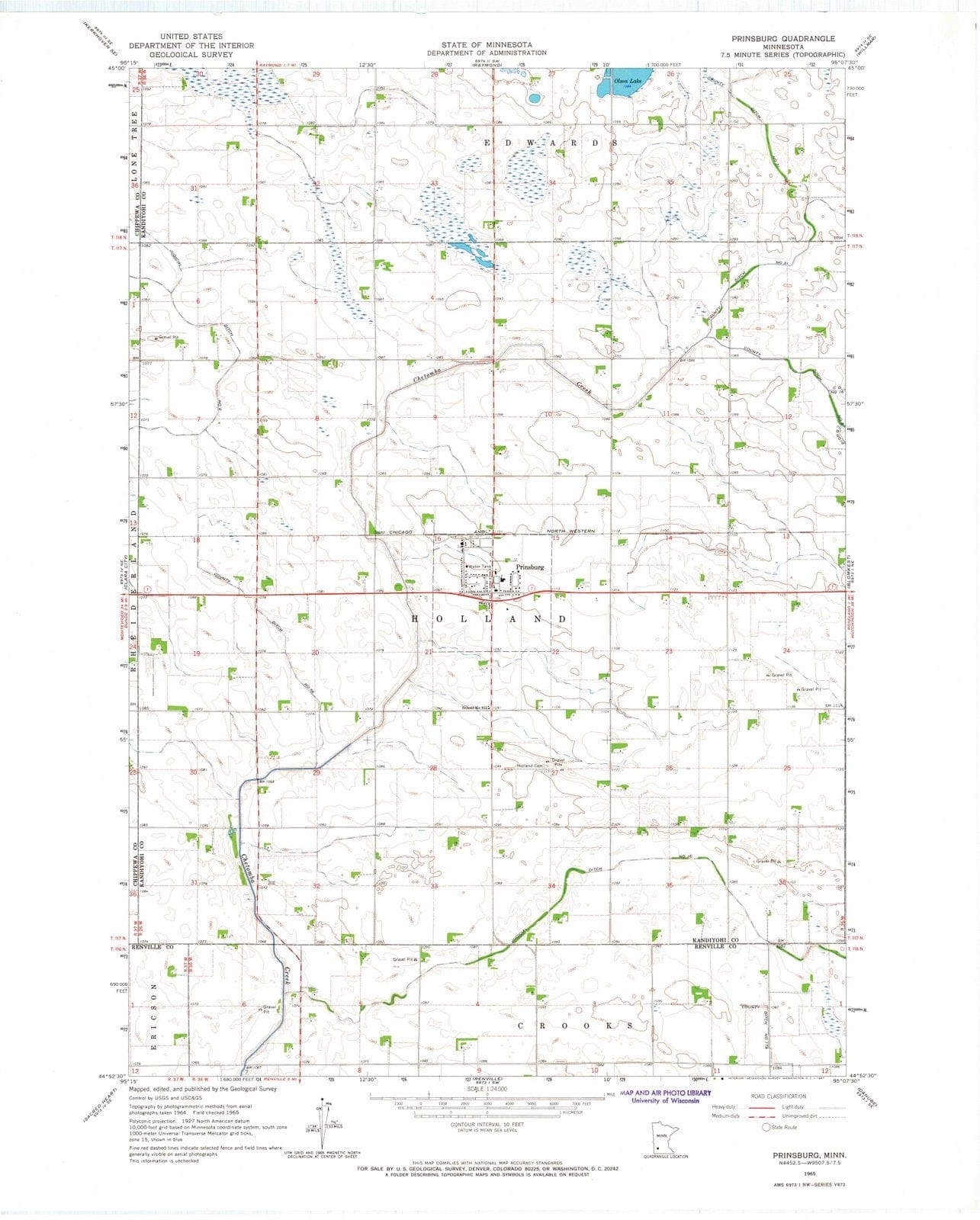 1965 Prinsburg, MN - Minnesota - USGS Topographic Map