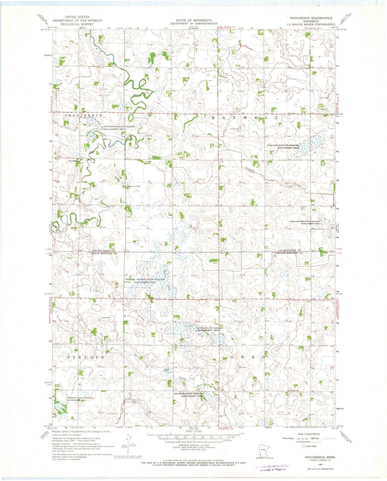 1967 Providence, MN - Minnesota - USGS Topographic Map