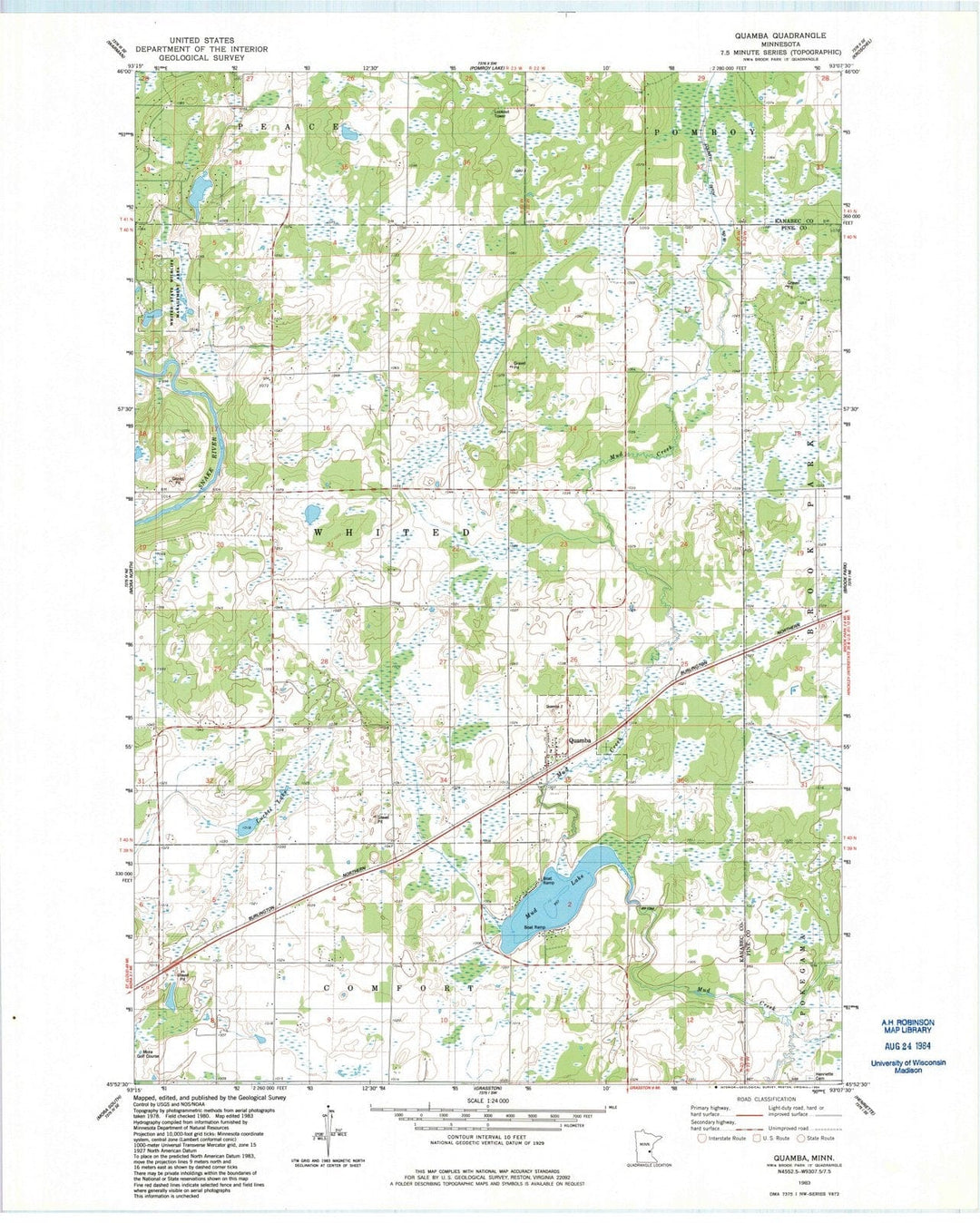 1983 Quamba, MN - Minnesota - USGS Topographic Map