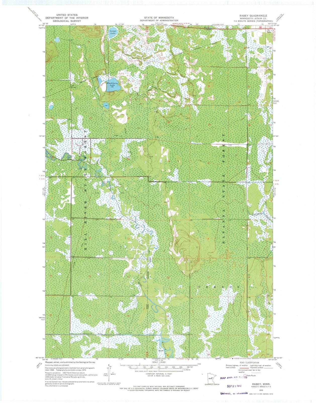 1970 Rabey, MN - Minnesota - USGS Topographic Map