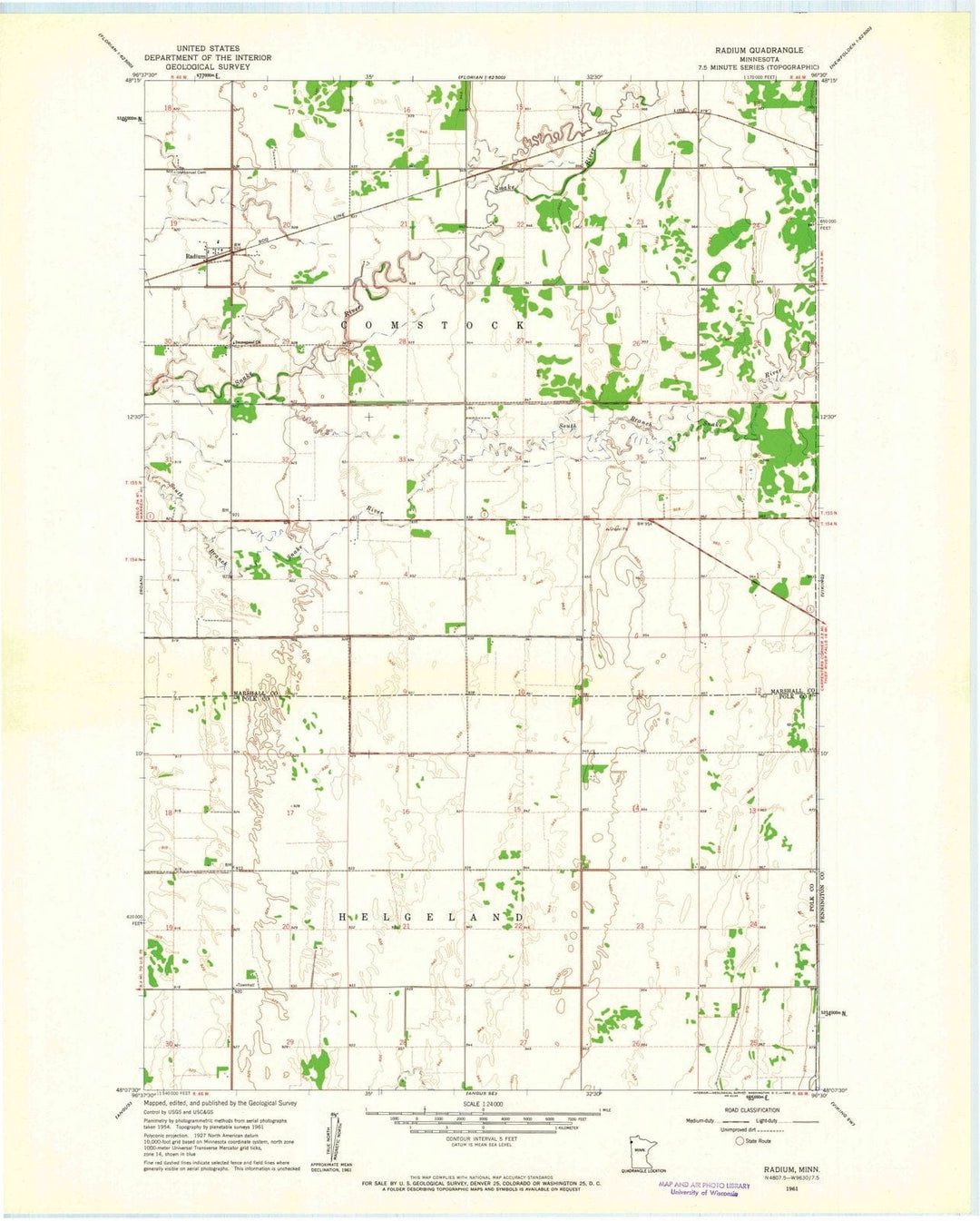 1961 Radium, MN - Minnesota - USGS Topographic Map