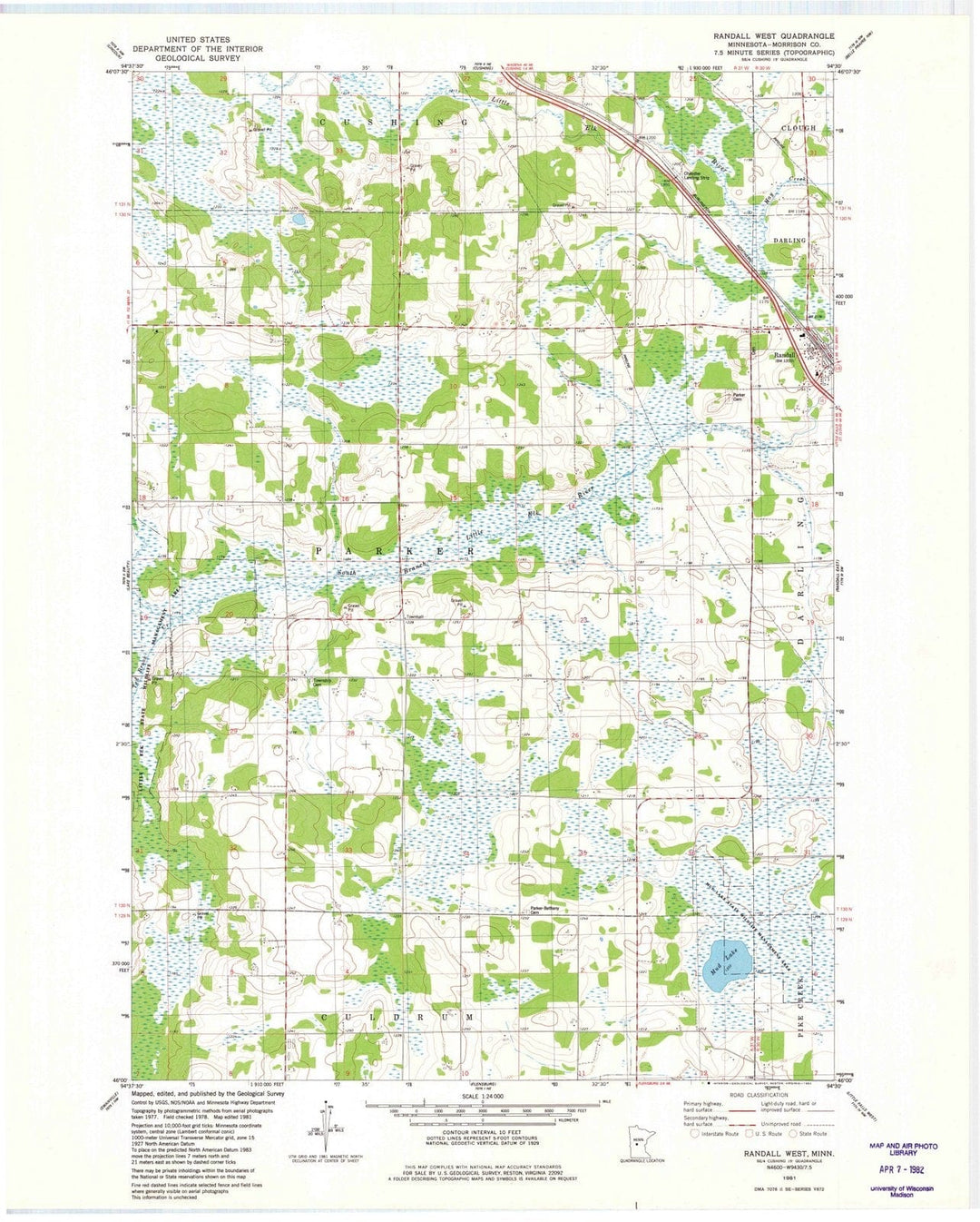 1981 Randall West, MN - Minnesota - USGS Topographic Map