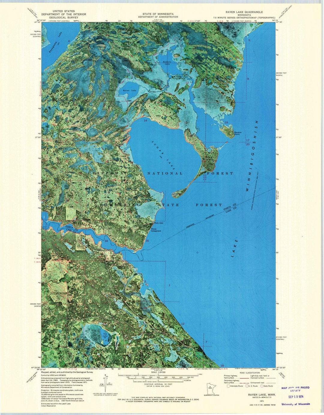 1971 Raven Lake, MN - Minnesota - USGS Topographic Map