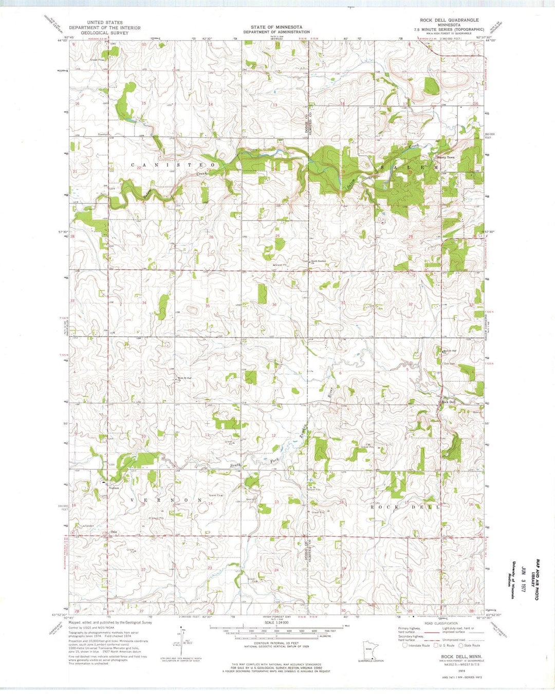 1974 Rockell, MN - Minnesota - USGS Topographic Map