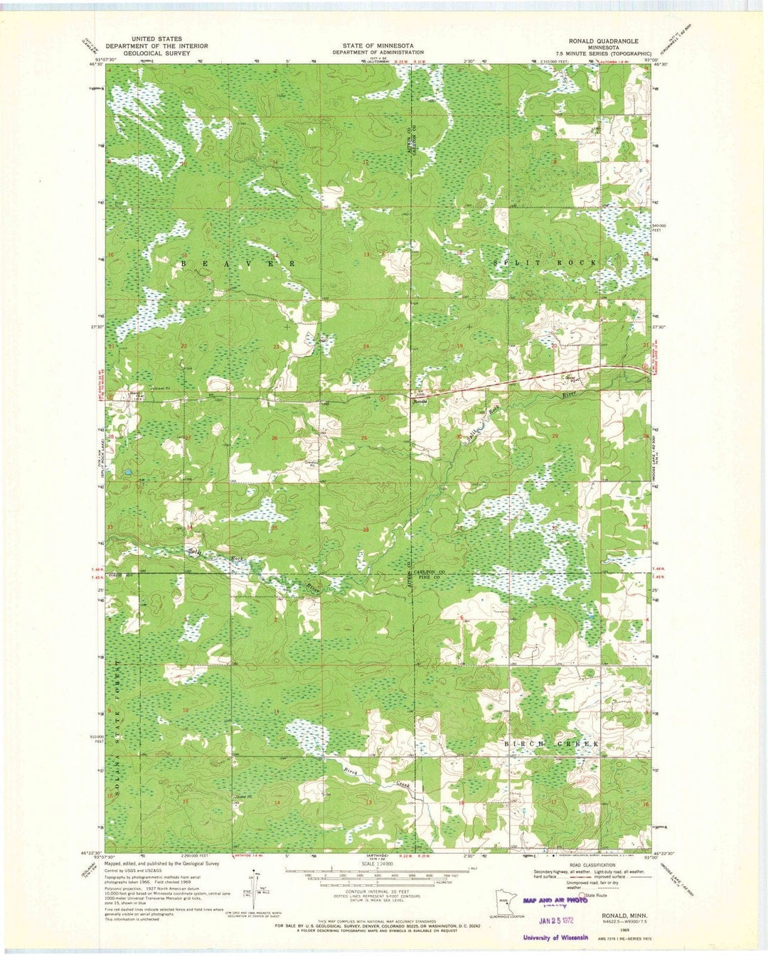 1969 Ronald, MN - Minnesota - USGS Topographic Map