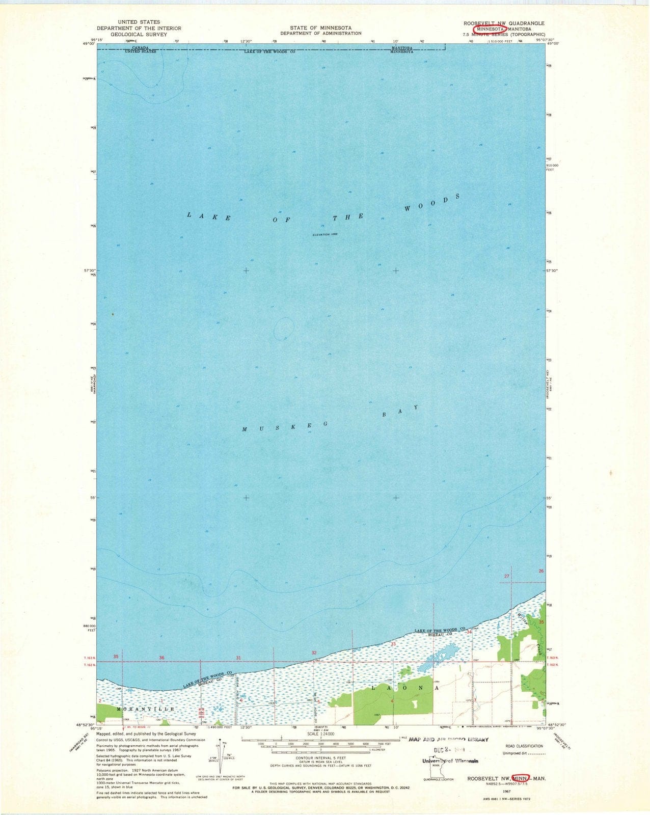 1967 Roosevelt, MN - Minnesota - USGS Topographic Map v2