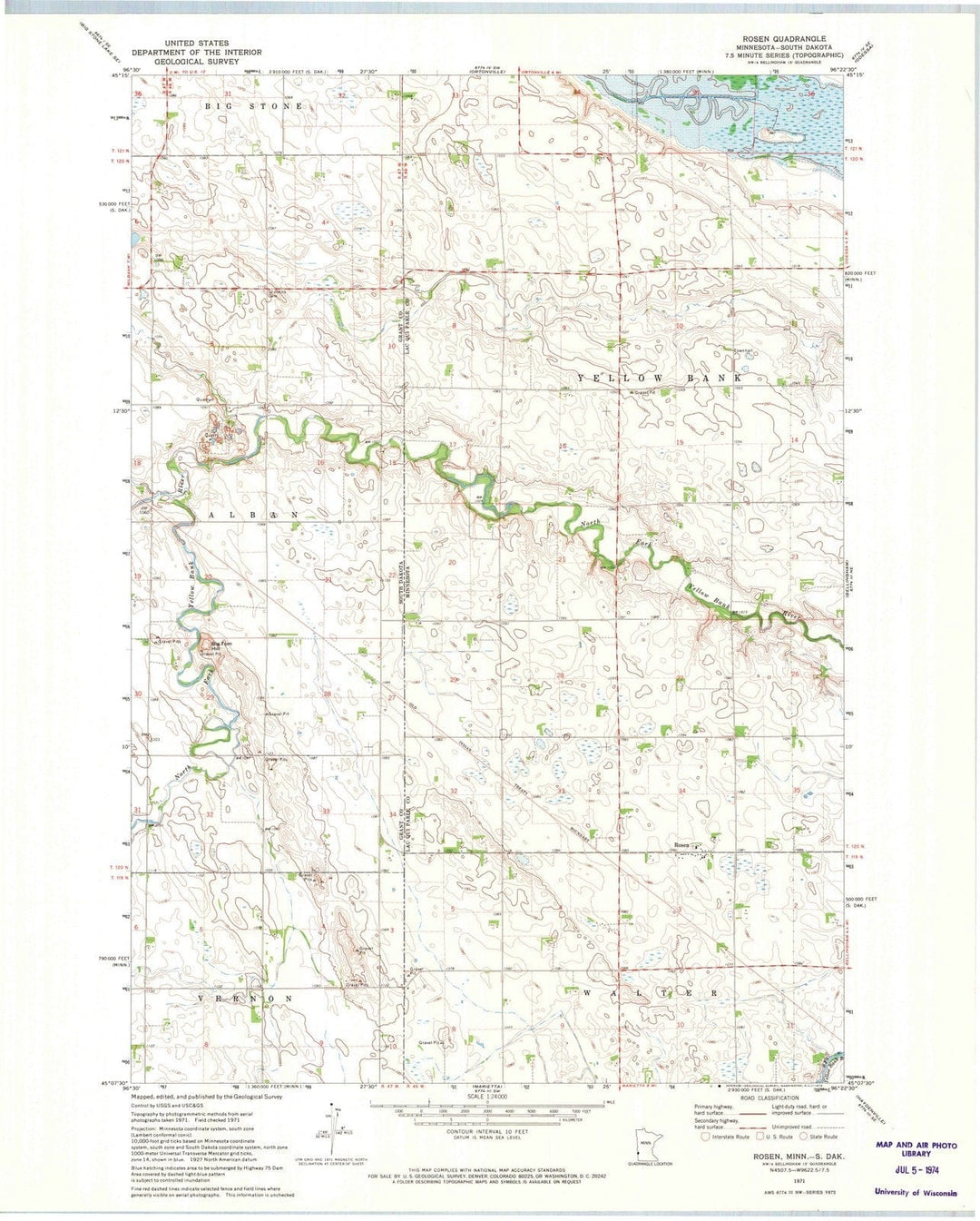 1971 Rosen, MN - Minnesota - USGS Topographic Map