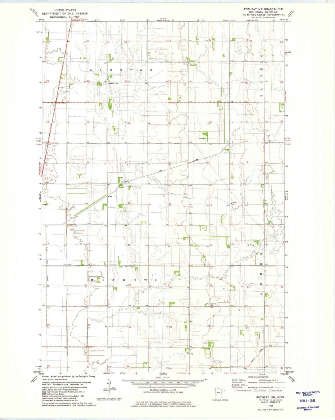 1981 Rothsay, MN - Minnesota - USGS Topographic Map