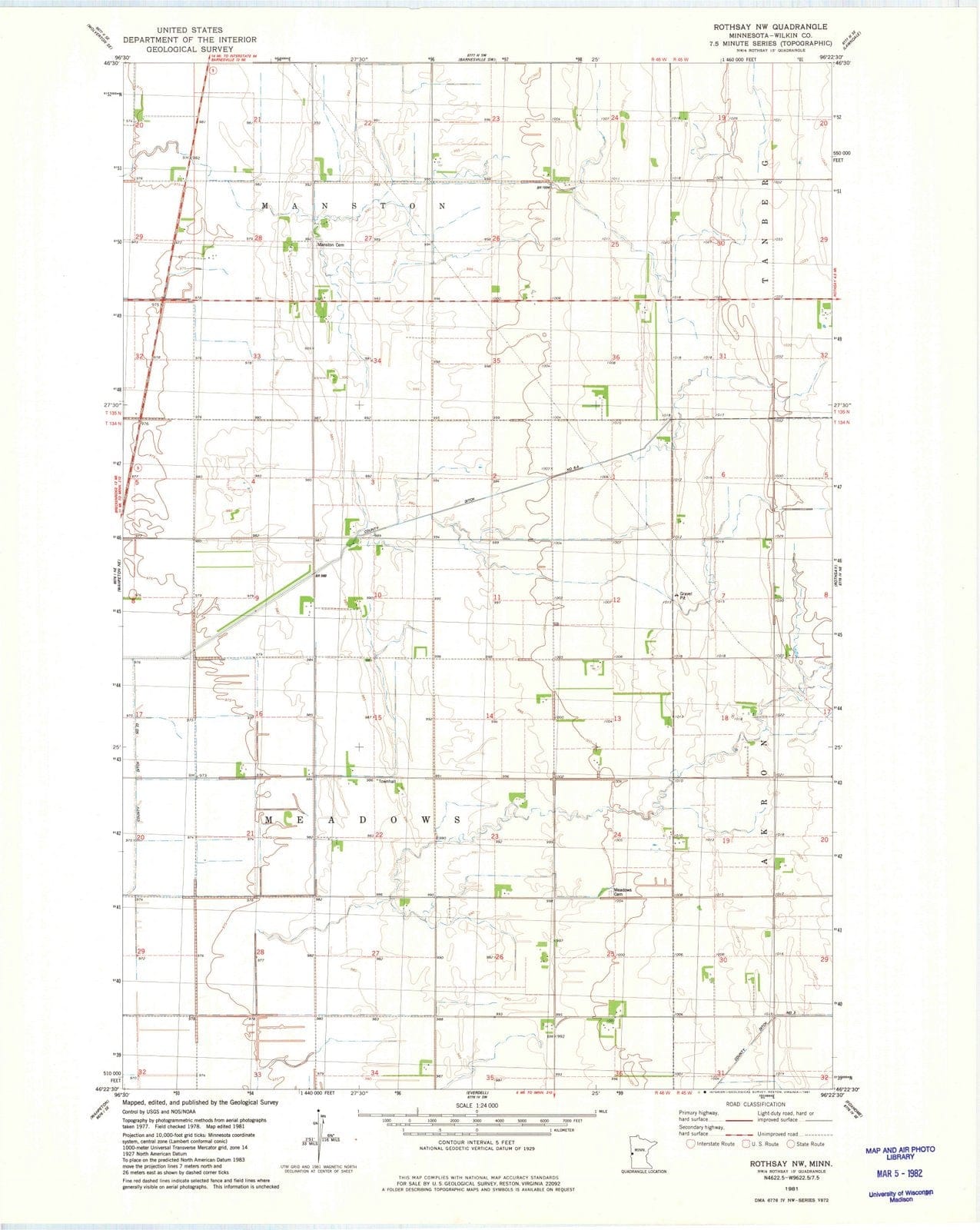 1981 Rothsay, MN - Minnesota - USGS Topographic Map