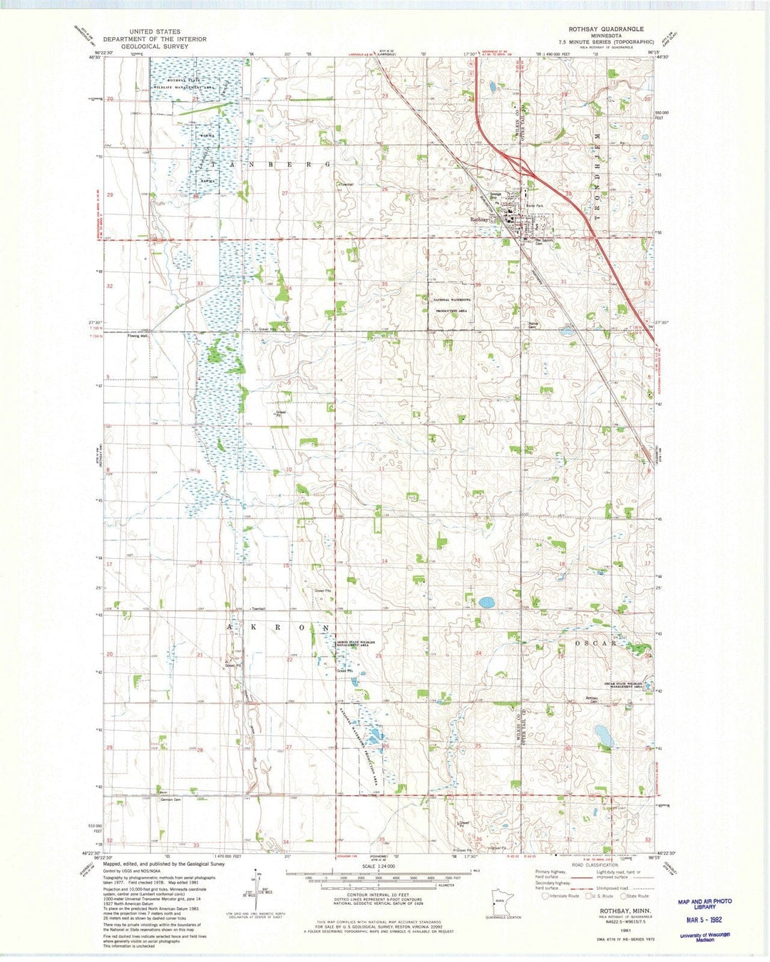 1981 Rothsay, MN - Minnesota - USGS Topographic Map v2