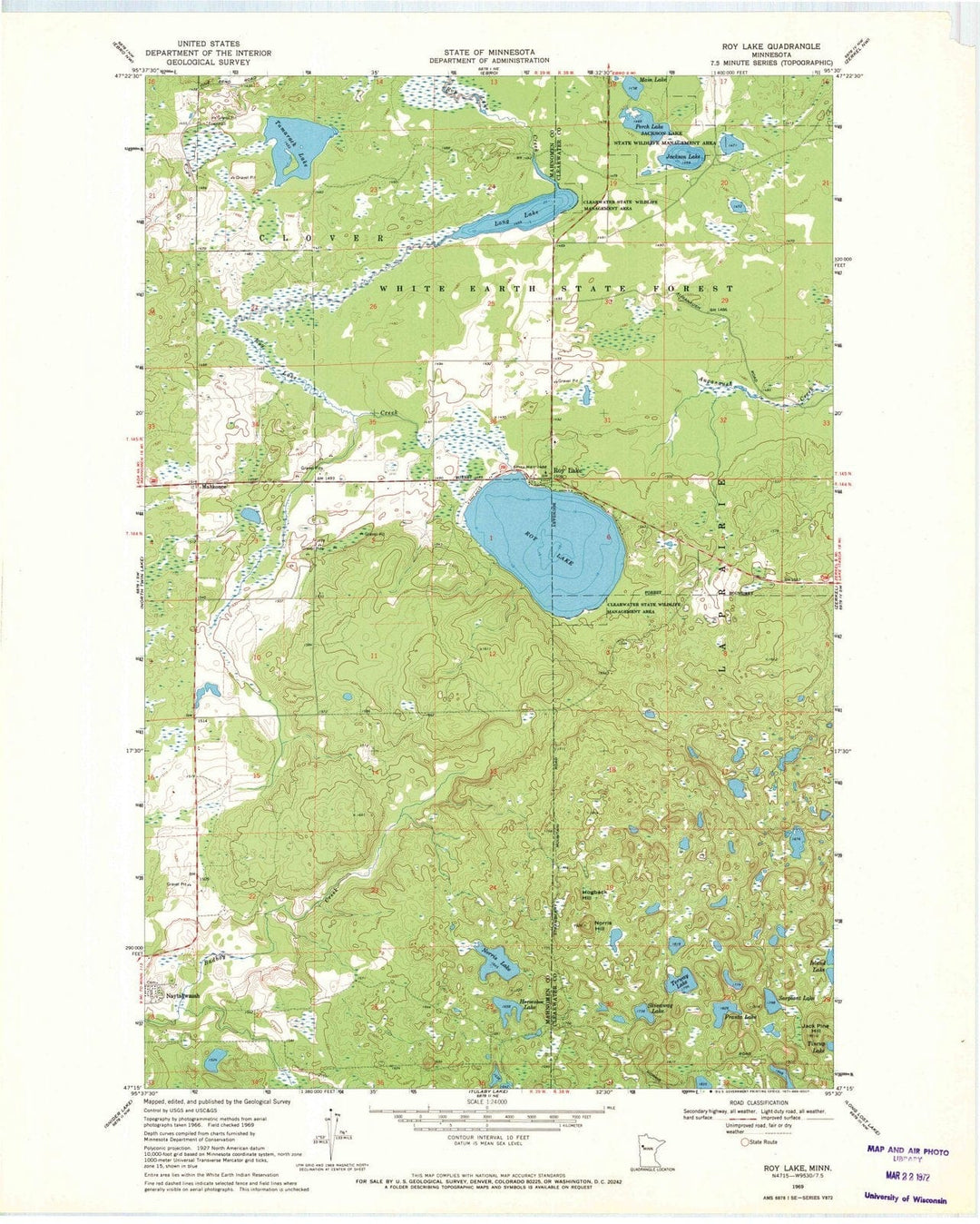 1969 Roy Lake, MN - Minnesota - USGS Topographic Map