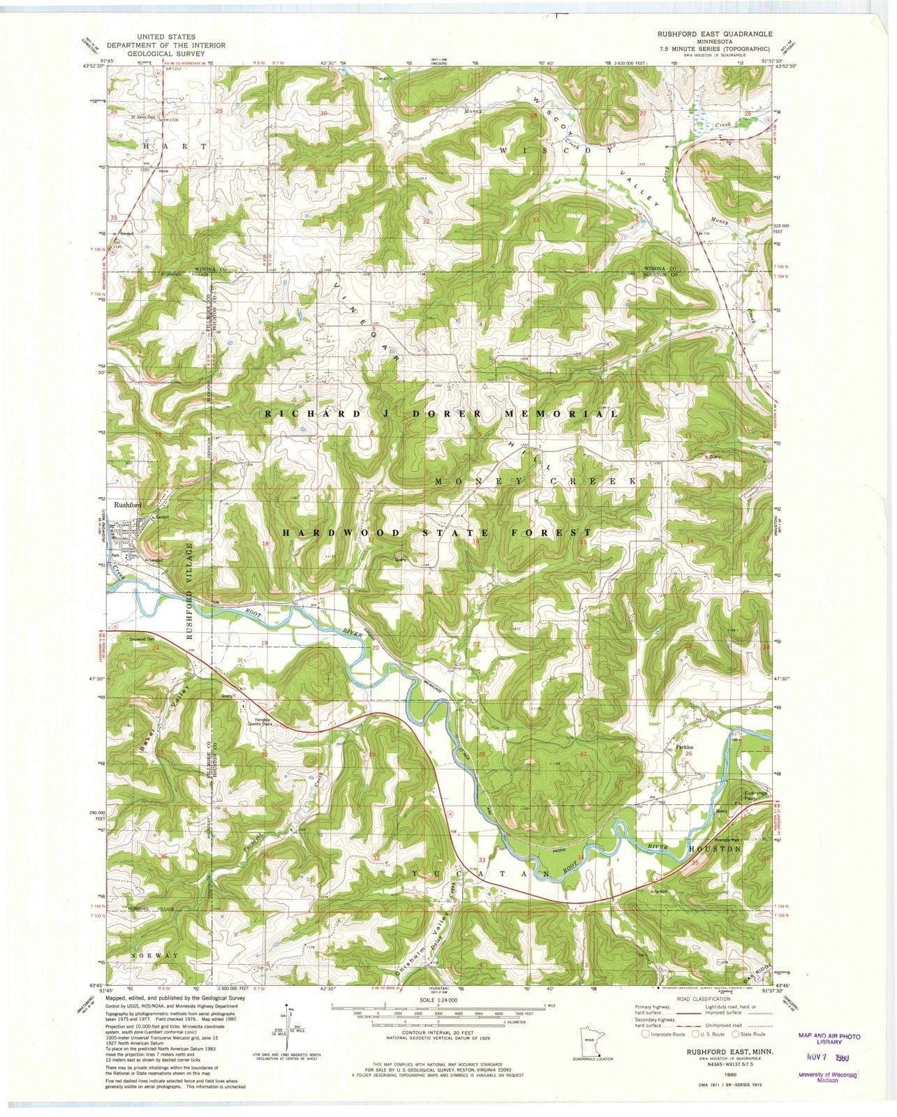 1980 Rushford East, MN - Minnesota - USGS Topographic Map