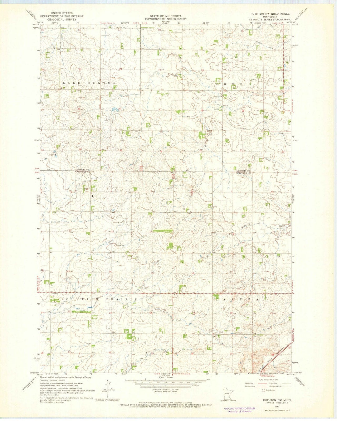 1967 Ruthton, MN - Minnesota - USGS Topographic Map