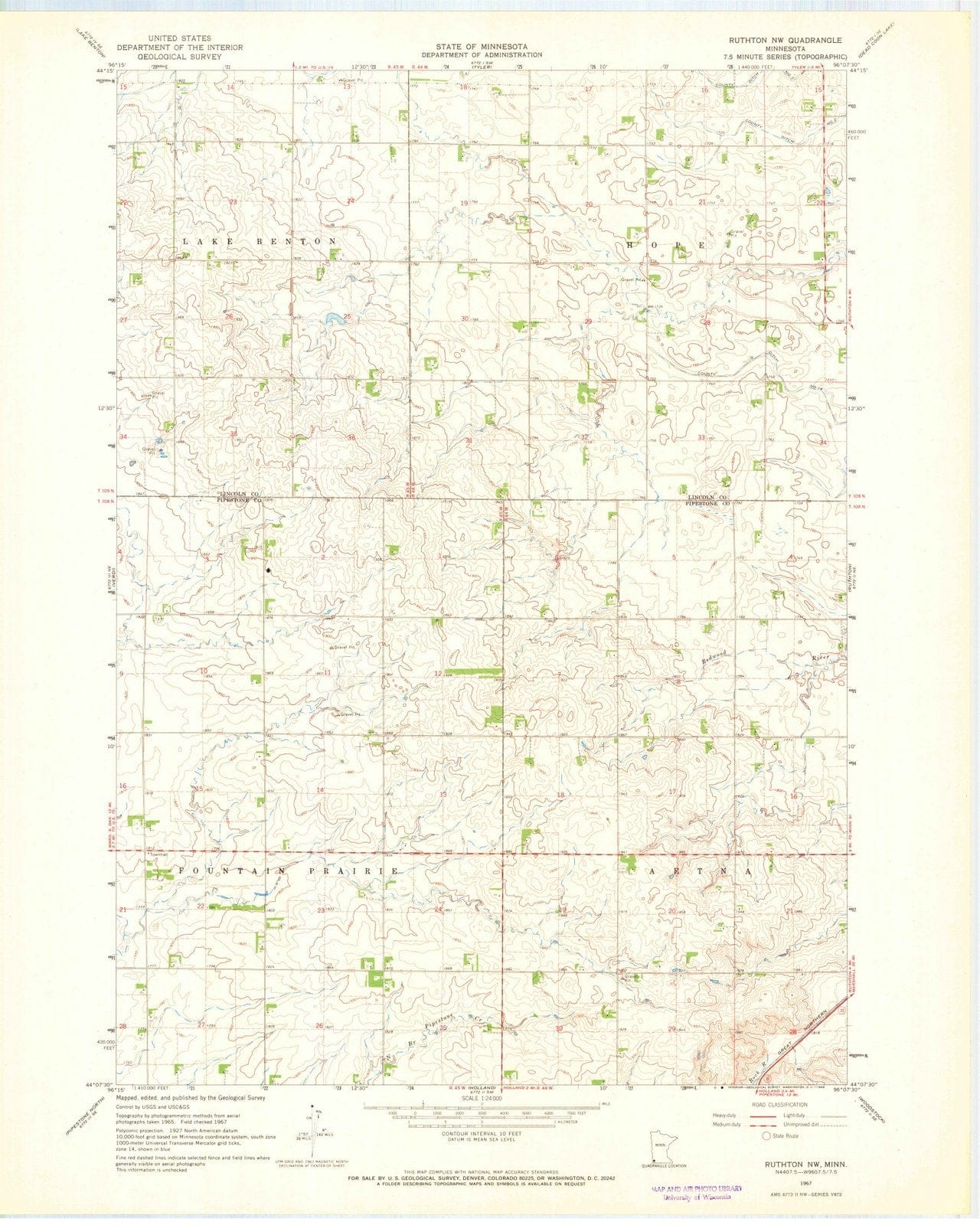 1967 Ruthton, MN - Minnesota - USGS Topographic Map