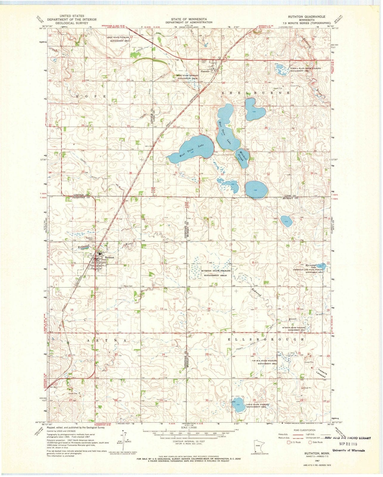 1967 Ruthton, MN - Minnesota - USGS Topographic Map v2