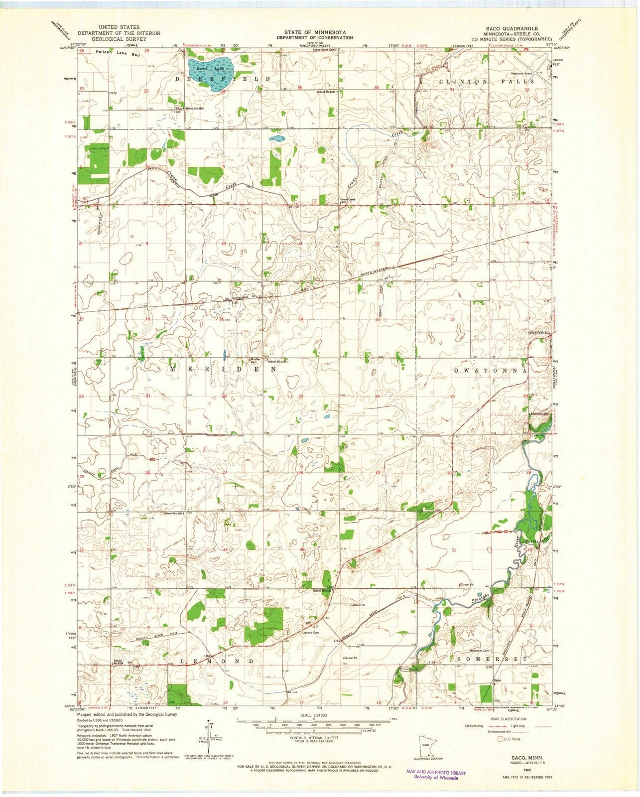 1962 Saco, MN - Minnesota - USGS Topographic Map