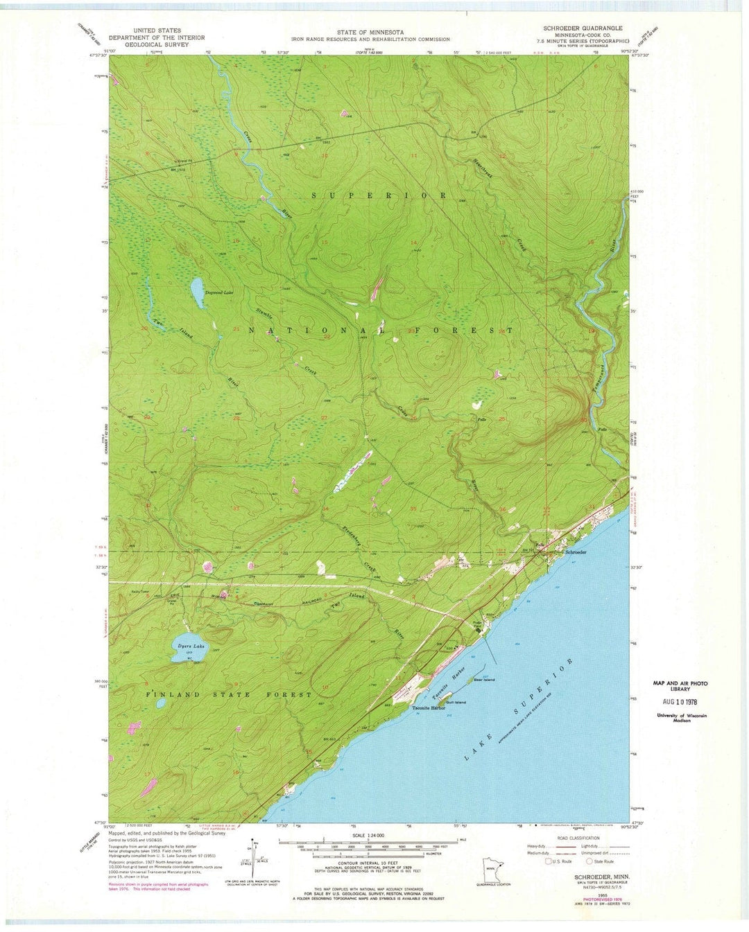 1955 Schroeder, MN - Minnesota - USGS Topographic Map