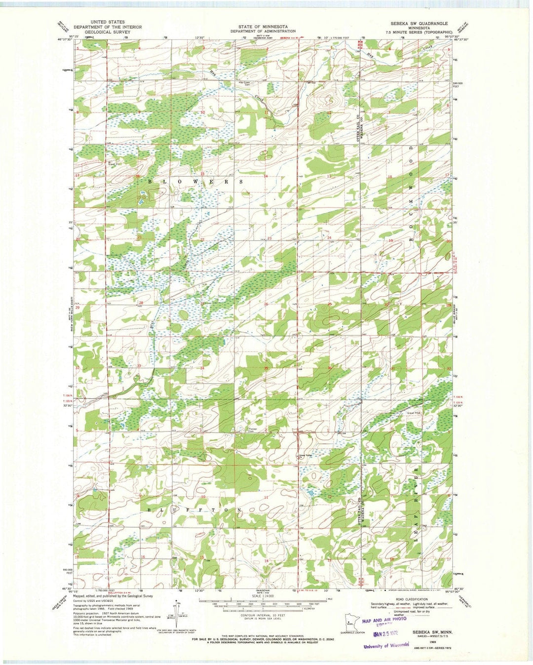 1969 Sebeka, MN - Minnesota - USGS Topographic Map v2