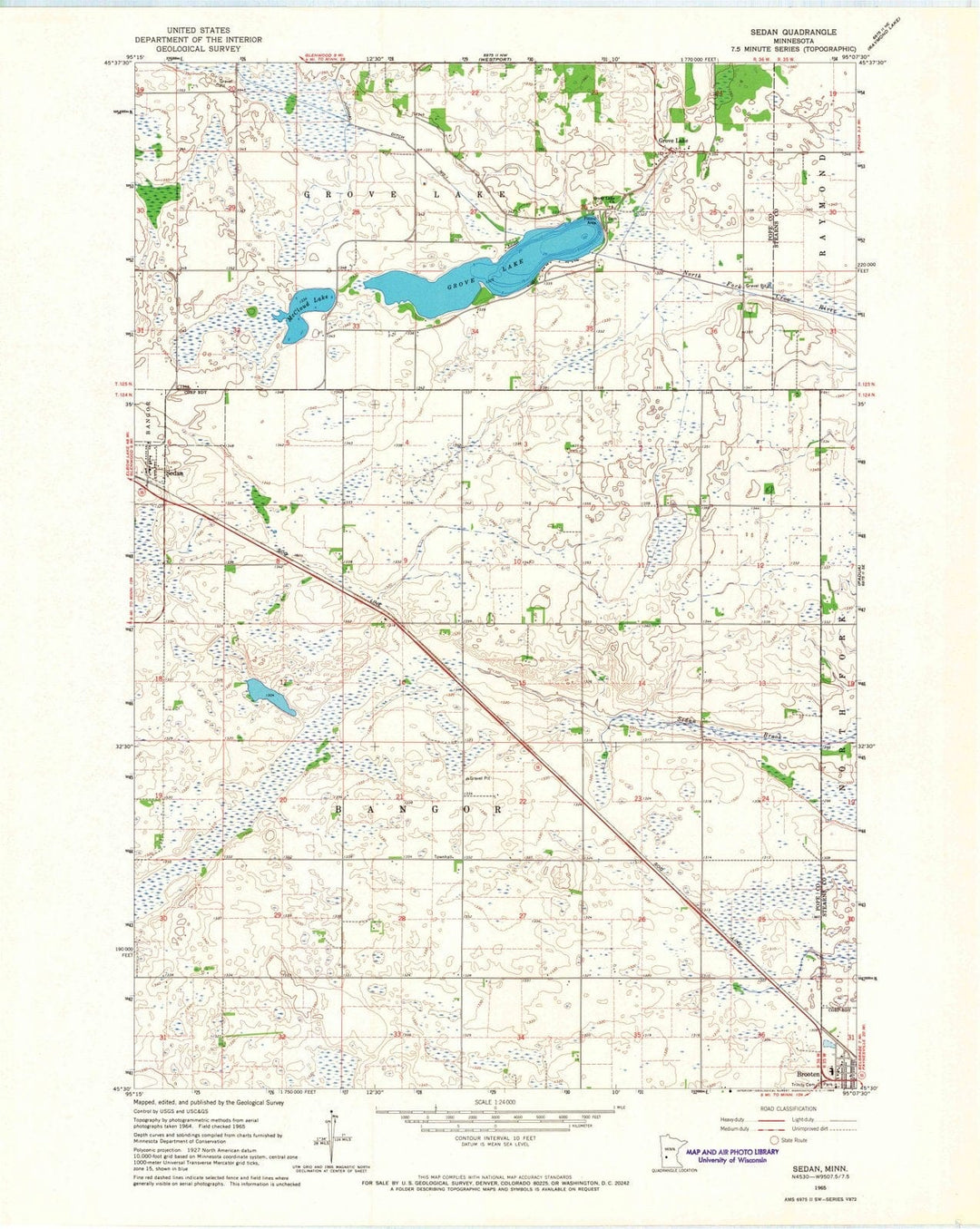 1965 Sedan, MN - Minnesota - USGS Topographic Map