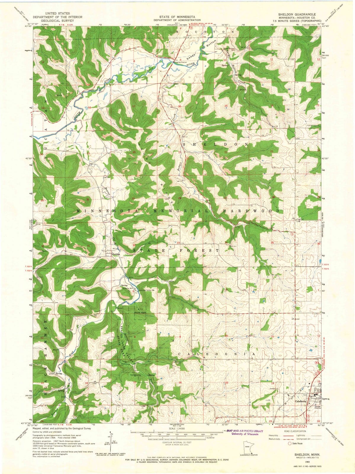 1965 Sheldon, MN - Minnesota - USGS Topographic Map