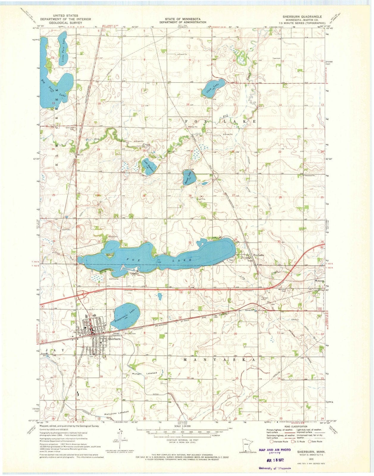 1970 Sherburn, MN - Minnesota - USGS Topographic Map