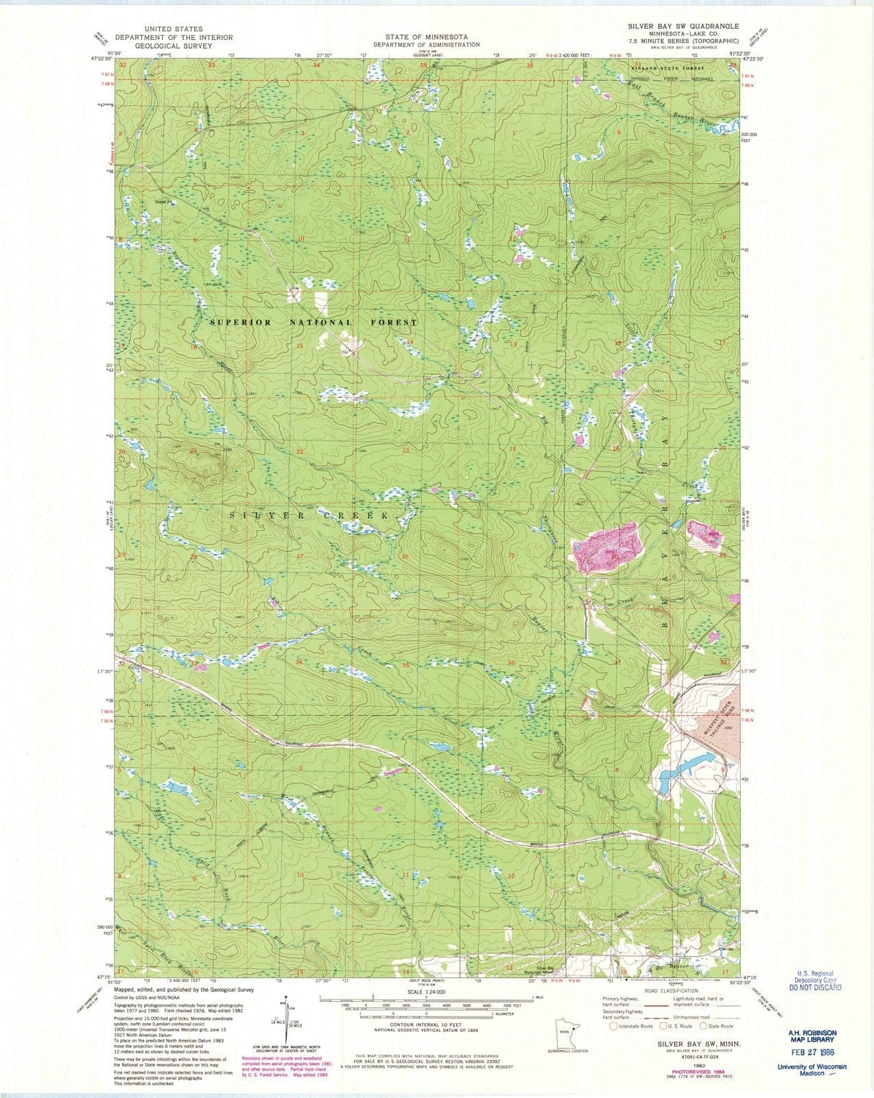 1982 Silver Bay, MN - Minnesota - USGS Topographic Map