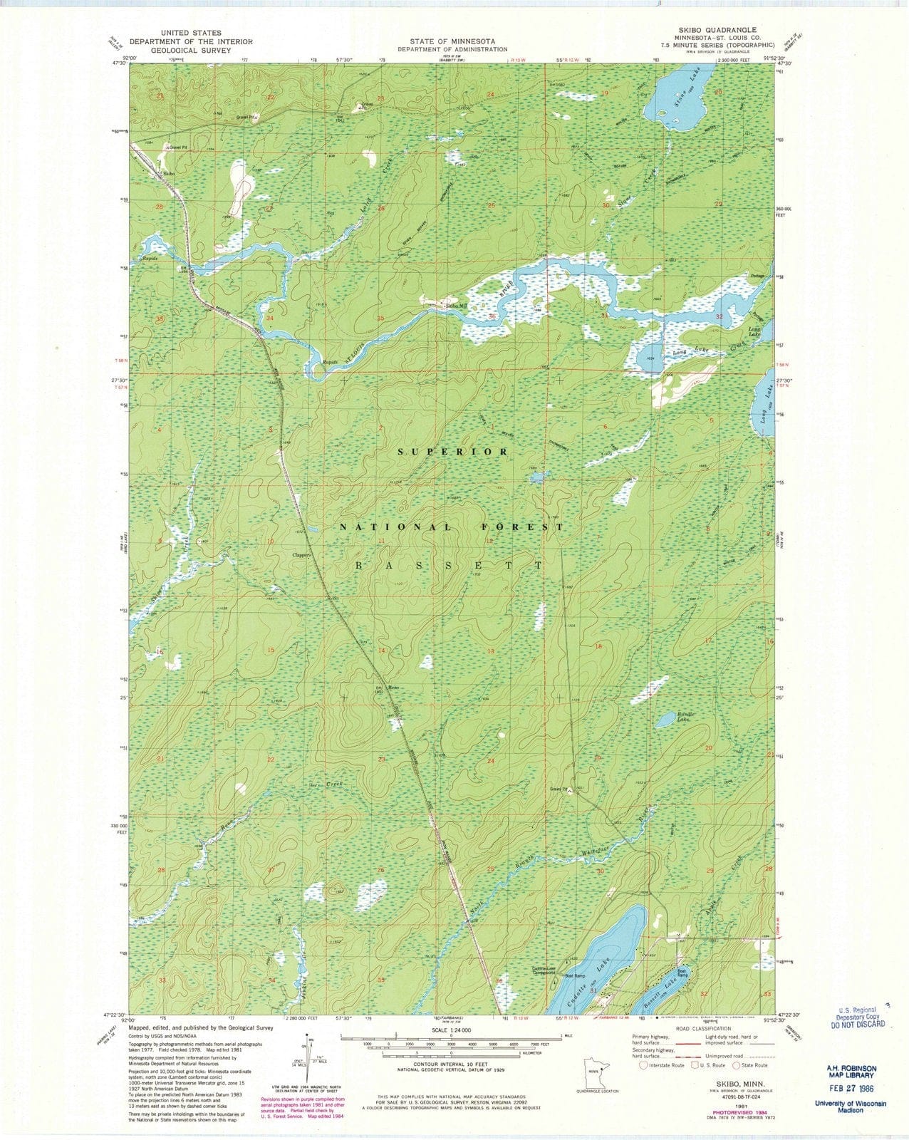 1981 Skibo, MN - Minnesota - USGS Topographic Map